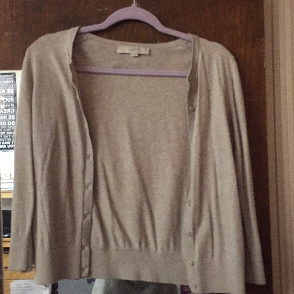 LOFT - Cute short beige cardigan